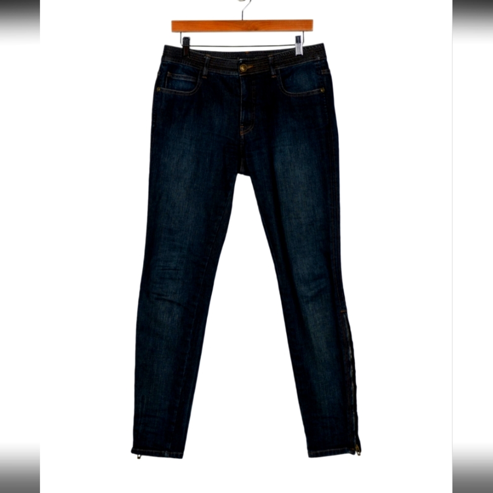 Chanel Dark Blue Moto Jeans